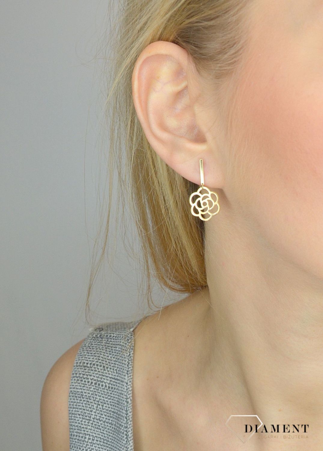 Kolczyki złote 585 ' wiszące ażurowe kwiaty'  ZW-Z-000-N00-FA17202.jpg