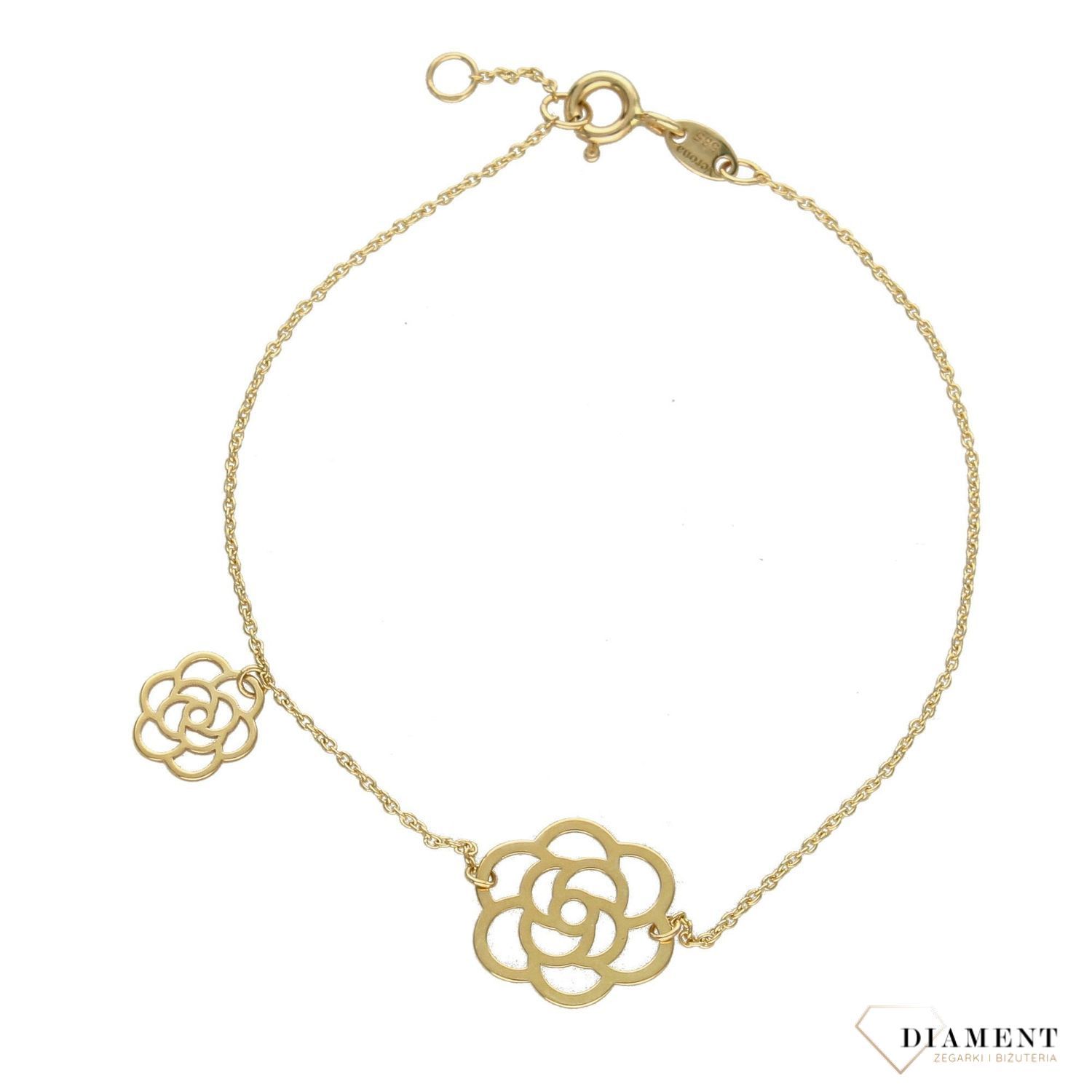 Bransoletka damska ze złota z ażurowymi kwiatkami ZW-Z-000-N18-DA17202 (1).jpg