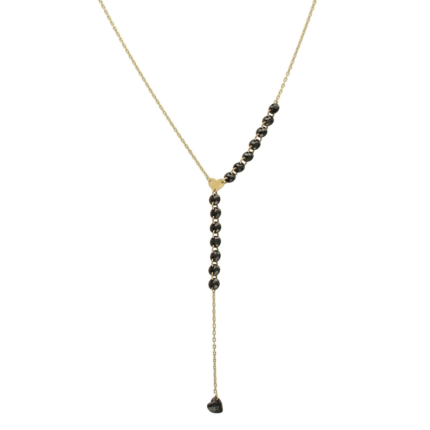 Naszyjnik złoty próby 585 czarne koraliki ZW-Z-Z01-N45-CC16072.jpg