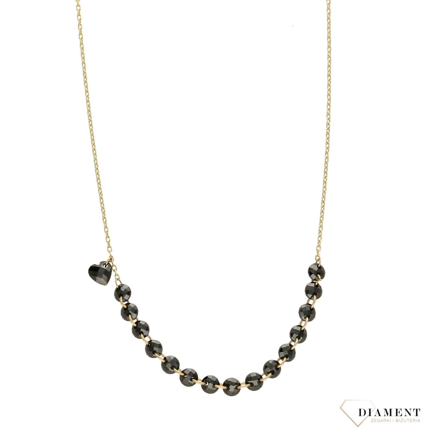 Naszyjnik celebrytka 585 koraliki i serduszko ZW-Z-Z01-N45-CC16073.jpg