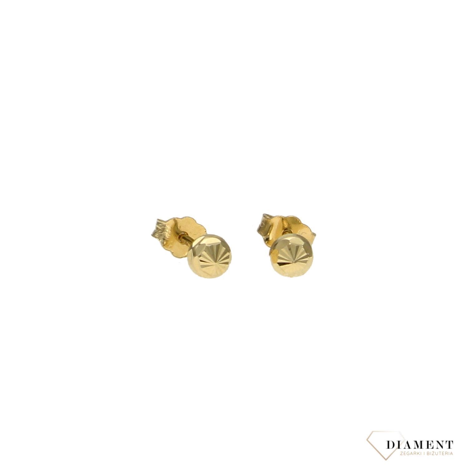 Złote kolczyki 585 kulki zdobione ZW-Z-Z12-N00-FA17169.jpg