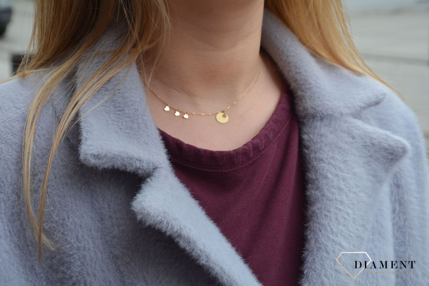 Naszyjnik celebrytka 585 serca ZW-Z-Z12-N45-CA16252.jpg