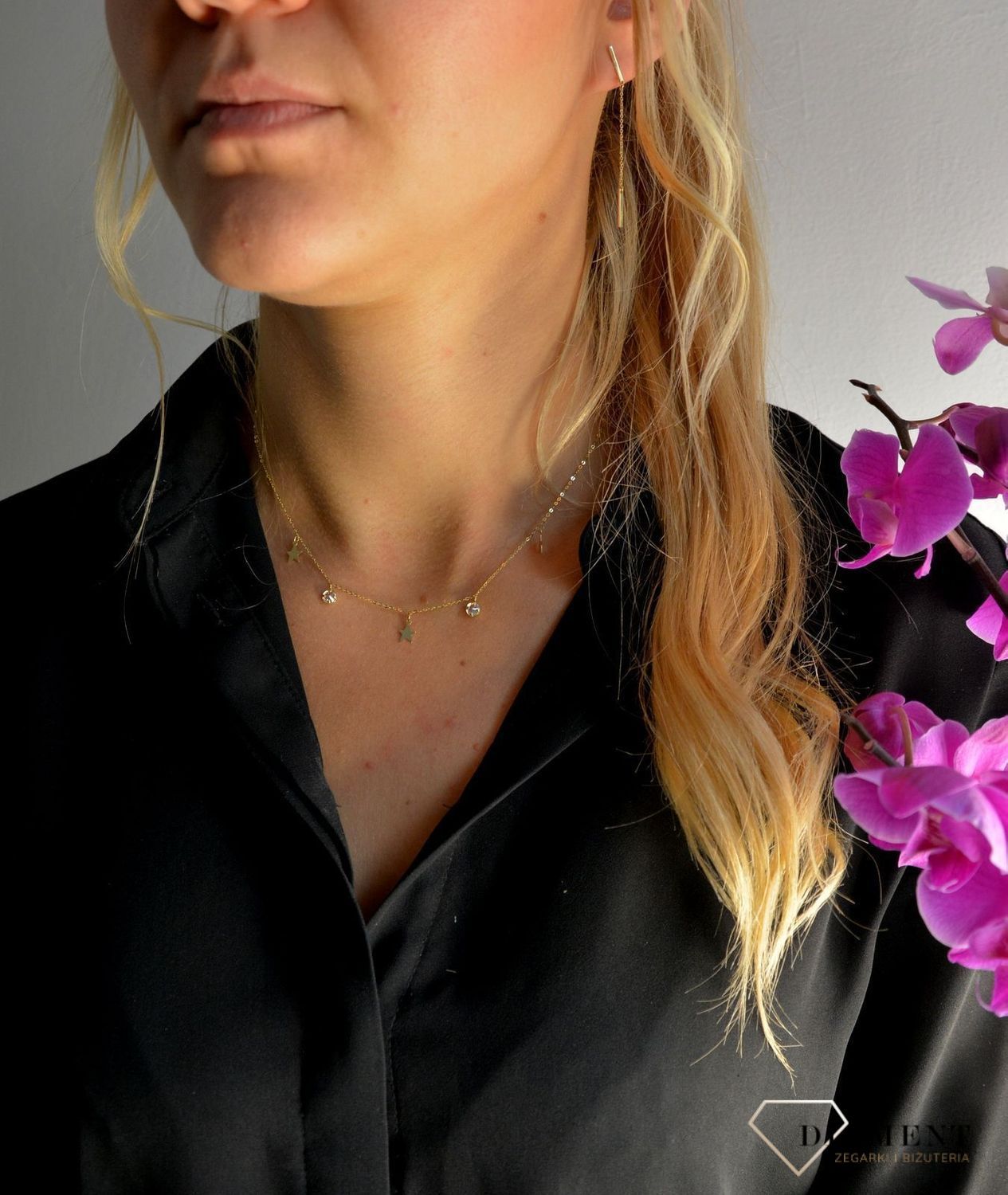 Złote kolczyki 585 pałeczki na łańcuszku ZW-Z-Z16-N00-FA15625.jpg