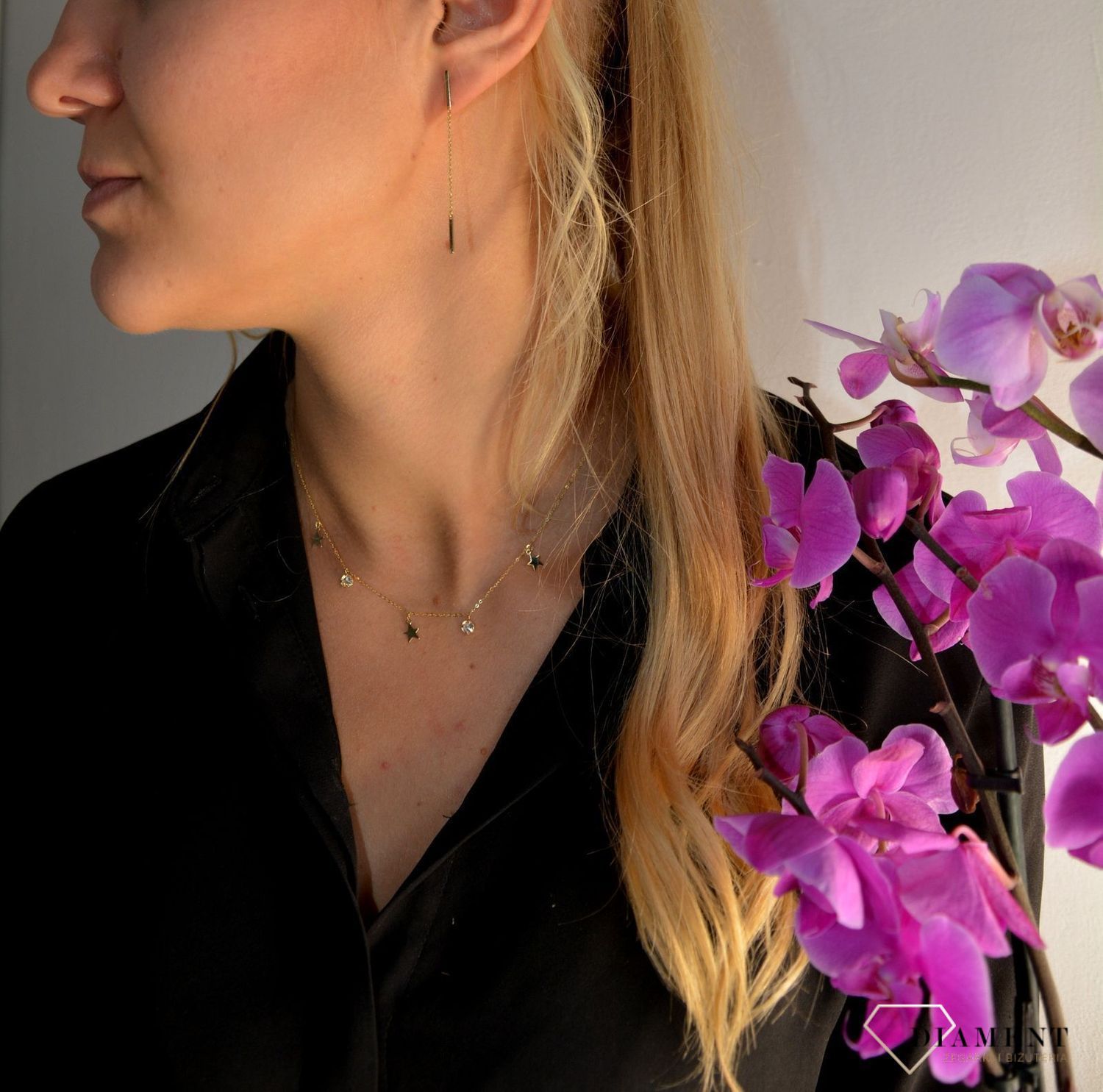 Złote kolczyki 585 pałeczki na łańcuszku ZW-Z-Z16-N00-FA15625.jpg