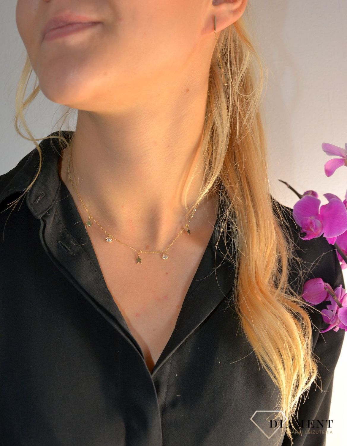 Złote kolczyki 585 pałeczki na łańcuszku ZW-Z-Z16-N00-FA15625.jpg