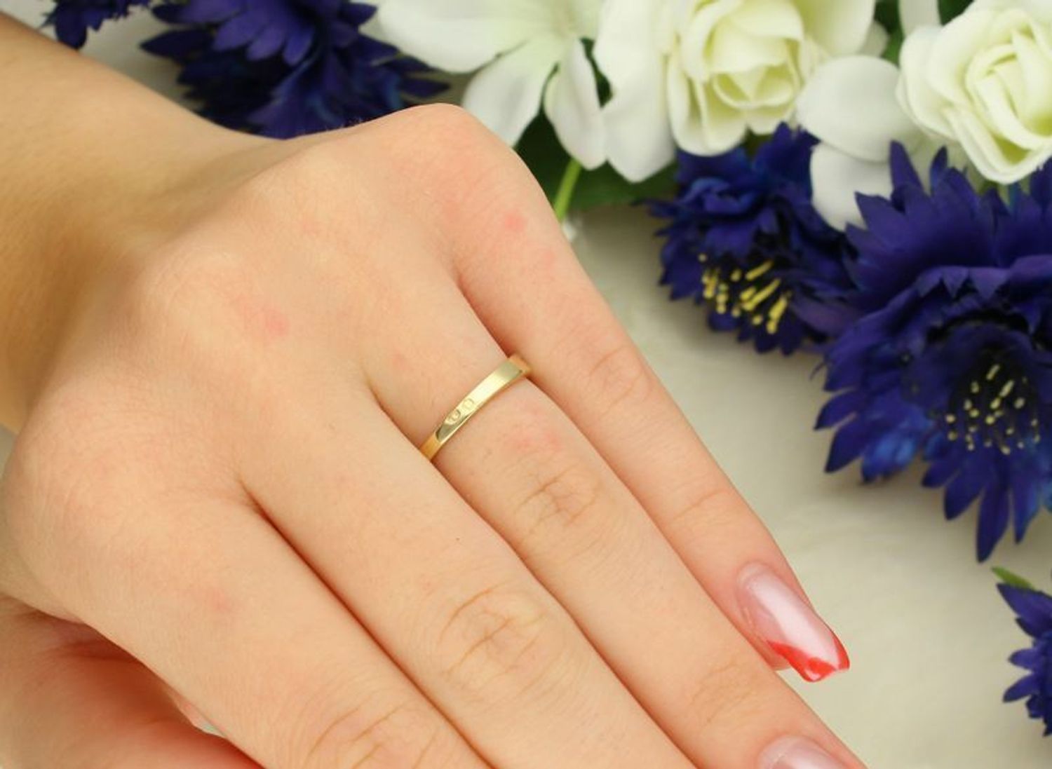 Złoty pierścionek z diamentem w koronce pr 585 - cer.6586..jpg