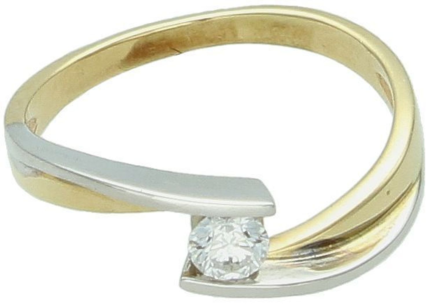 Złoty pierścionek z diamentem w koronce pr 585 - cer.6586..jpg