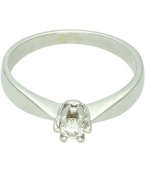 Pierścionek złoty 585 z brylantem 0,15 ct – klasyczny diament w białym złocie Au white.jpg