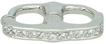 Zawieszka srebrna 925 na klips do pereł i łańcuszków. Ozdobiona cyrkoniami. Wymiary 2,1 cm x 3 mm. Elegancki dodatek do biżuterii.1.jpg