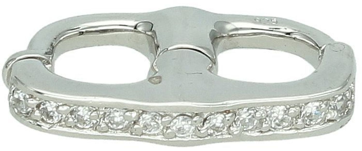 Zawieszka srebrna 925 na klips do pereł i łańcuszków. Ozdobiona cyrkoniami. Wymiary 2,1 cm x 3 mm. Elegancki dodatek do biżuterii.1.jpg