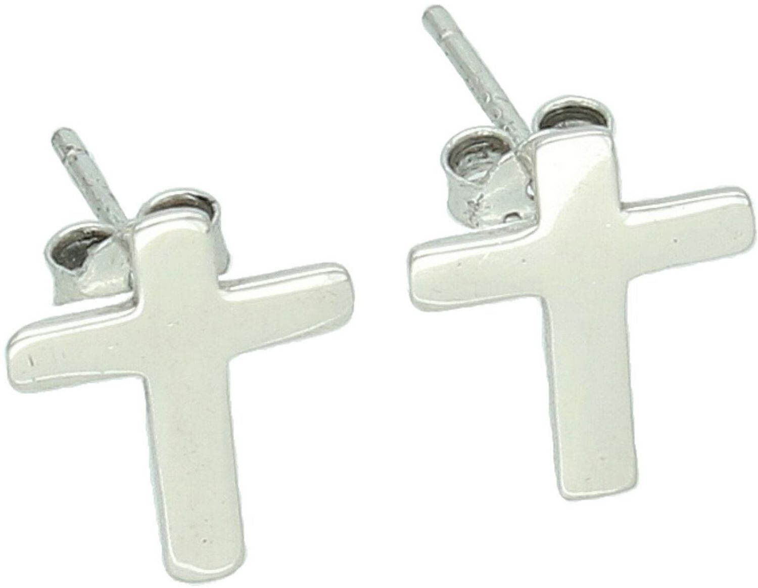 Eleganckie kolczyki damskie ze srebra 925 w kształcie gładkich krzyżyków. Wymiary 1,0 × 1,2 cm, zapięcie na sztyft, waga 0,75 g. Minimalistyczny i ponadczasowy dodatek.1.jpg
