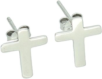 Eleganckie kolczyki damskie ze srebra 925 w kształcie gładkich krzyżyków. Wymiary 1,0 × 1,2 cm, zapięcie na sztyft, waga 0,75 g. Minimalistyczny i ponadczasowy dodatek.1.jpg
