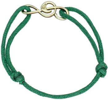 Elegancka bransoletka srebrna pozłacana próby 925 z kluczem wiolinowym na zielonym sznureczku. Regulowany rozmiar, subtelny i uniwersalny dodatek do codziennych stylizacji. Doskonały prezent 1.jpg